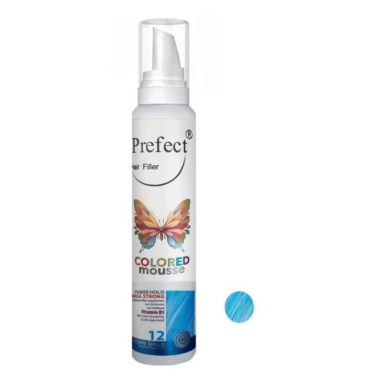 موس مو رنگی فانتزی آبی لاجوردی پرفکت شماره 12 Prefect HairFiller Colored mousse 150ml